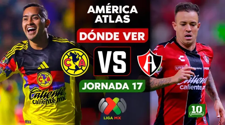 América vs Atlas HOY: horario, canal y dónde ver EN VIVO la Jornada 17
